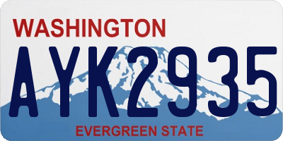 WA license plate AYK2935