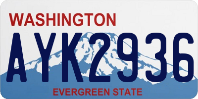 WA license plate AYK2936