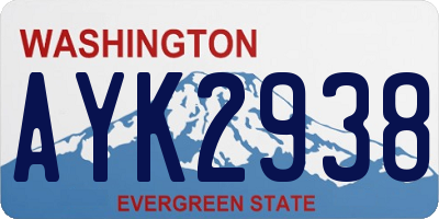 WA license plate AYK2938