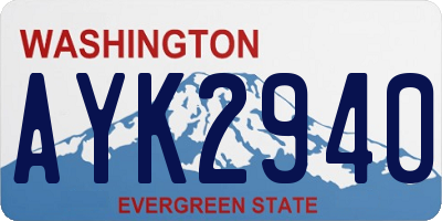 WA license plate AYK2940