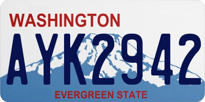 WA license plate AYK2942
