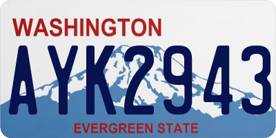 WA license plate AYK2943