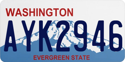WA license plate AYK2946
