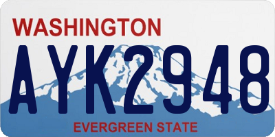 WA license plate AYK2948