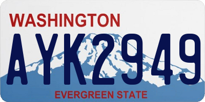 WA license plate AYK2949