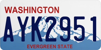 WA license plate AYK2951