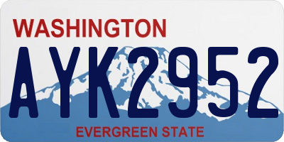 WA license plate AYK2952