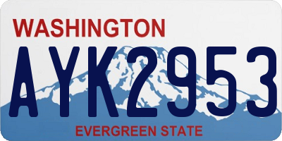 WA license plate AYK2953