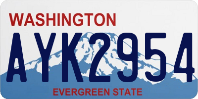 WA license plate AYK2954
