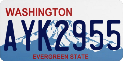 WA license plate AYK2955