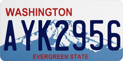 WA license plate AYK2956