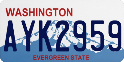 WA license plate AYK2959