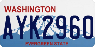 WA license plate AYK2960