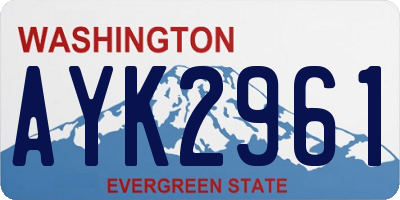 WA license plate AYK2961