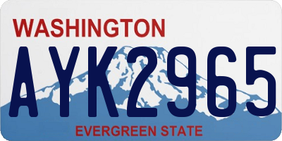 WA license plate AYK2965
