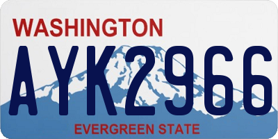 WA license plate AYK2966