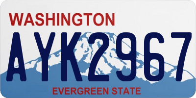 WA license plate AYK2967