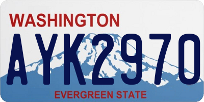 WA license plate AYK2970