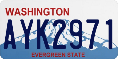WA license plate AYK2971