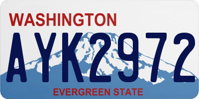 WA license plate AYK2972