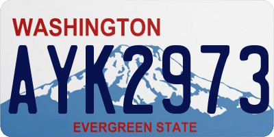 WA license plate AYK2973
