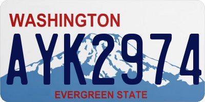WA license plate AYK2974