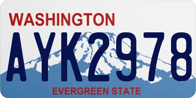 WA license plate AYK2978