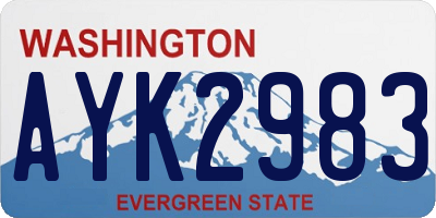 WA license plate AYK2983