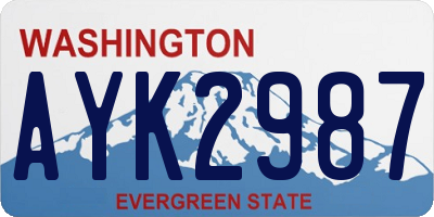 WA license plate AYK2987