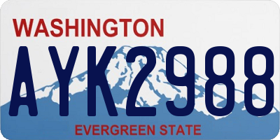WA license plate AYK2988