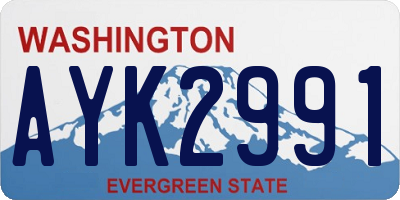 WA license plate AYK2991