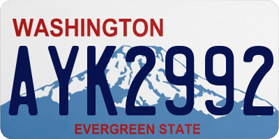 WA license plate AYK2992