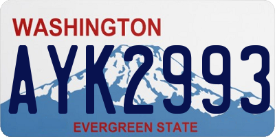 WA license plate AYK2993