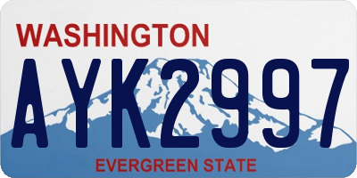 WA license plate AYK2997