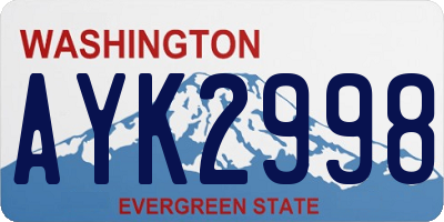 WA license plate AYK2998