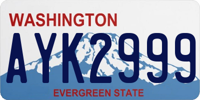 WA license plate AYK2999