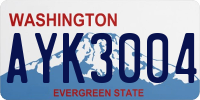WA license plate AYK3004