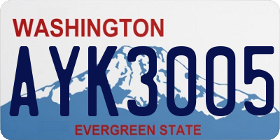 WA license plate AYK3005