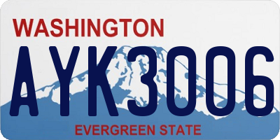 WA license plate AYK3006