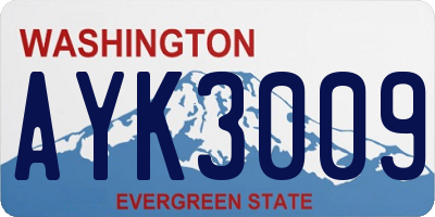 WA license plate AYK3009