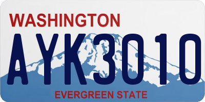 WA license plate AYK3010
