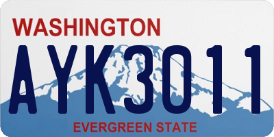 WA license plate AYK3011