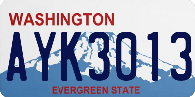 WA license plate AYK3013