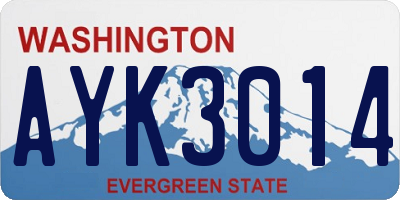 WA license plate AYK3014