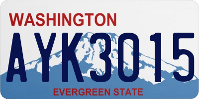 WA license plate AYK3015