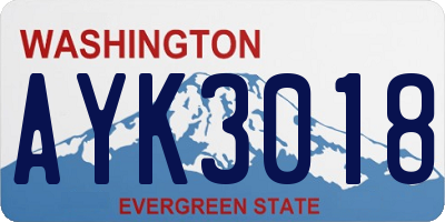 WA license plate AYK3018