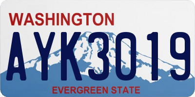 WA license plate AYK3019
