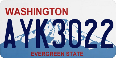 WA license plate AYK3022