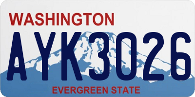 WA license plate AYK3026