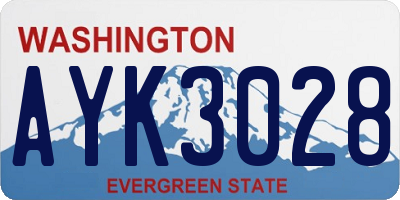 WA license plate AYK3028